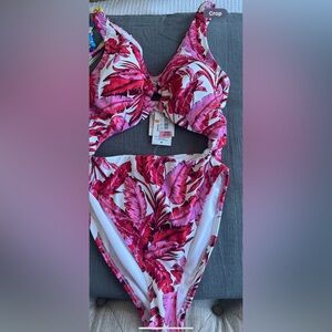 New Jessica Simpson Cutout One Piece Swim Suit